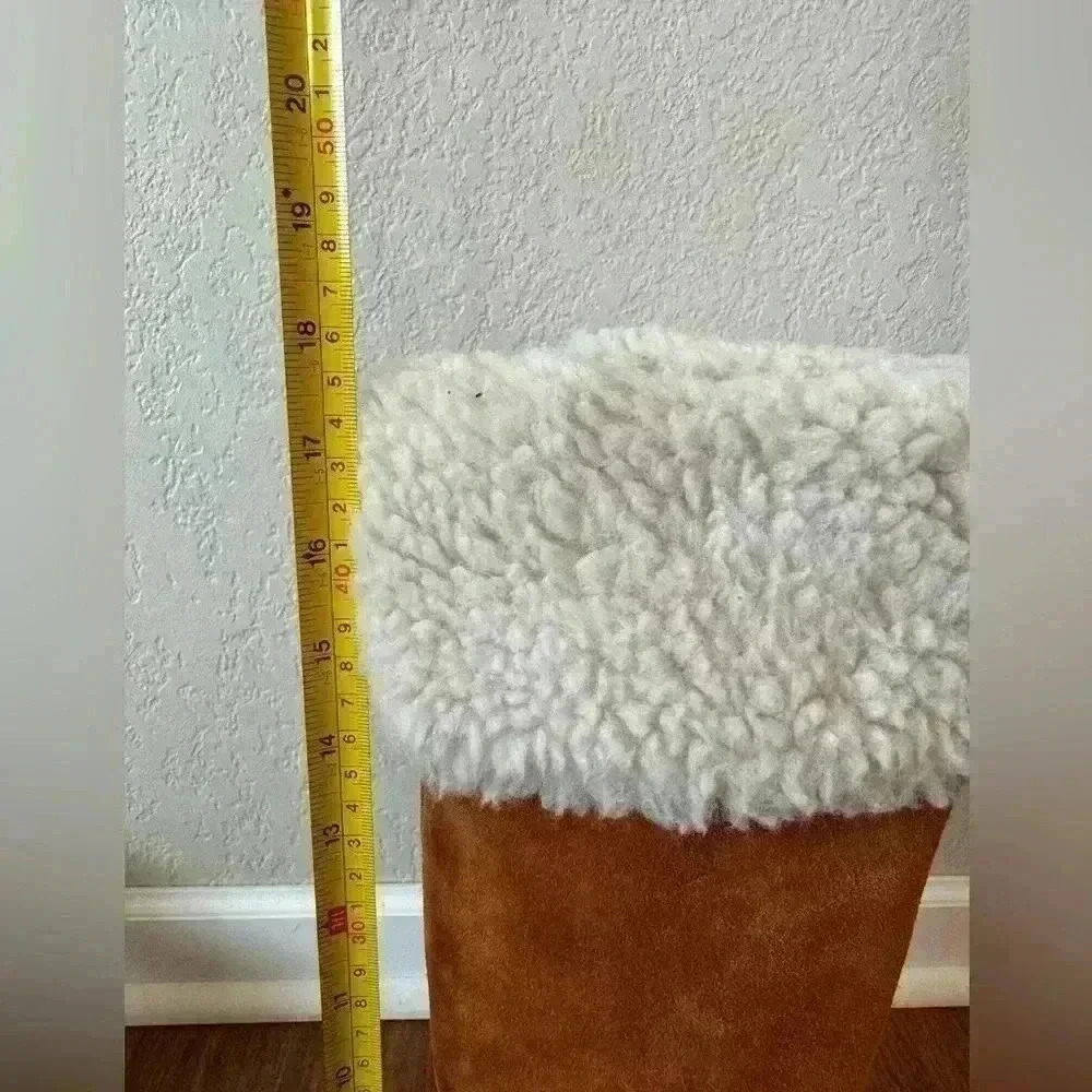 SOLD⚫️Vintage Rosita Shearling Suede Leather High Wedge Boots Women’s Size 6.5 M - Picture 3 of 11